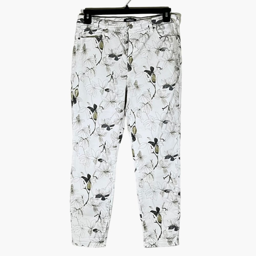 Buffalo David Bitton - Women's Sz 12 - Havana White Jeans High Rise Ankle Skinny